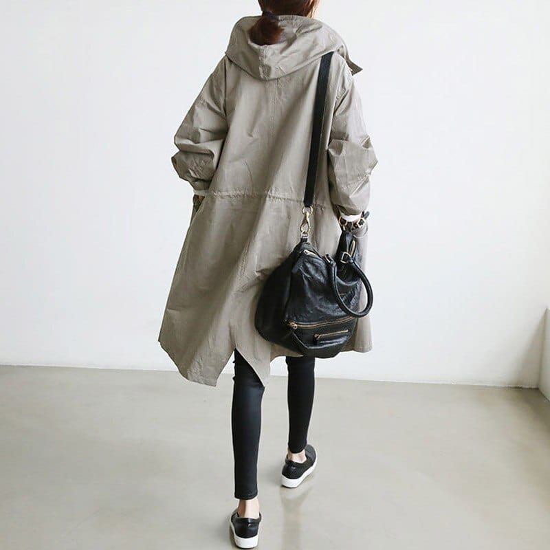 Amber | Elegant Hooded Trench Coat - Solfae