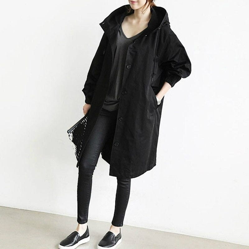 Amber | Elegant Hooded Trench Coat - Solfae