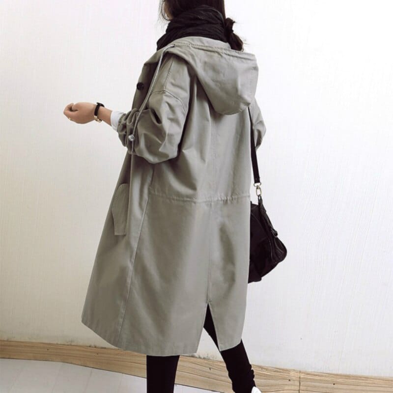 Amber | Elegant Hooded Trench Coat - Solfae