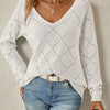 Amber | Elegant Openwork Diamond Sweater - Solfae
