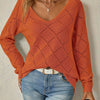 Amber | Elegant Openwork Diamond Sweater - Solfae