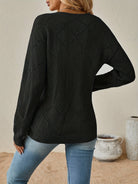 Amber | Elegant Openwork Diamond Sweater - Solfae