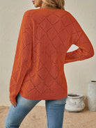 Amber | Elegant Openwork Diamond Sweater - Solfae