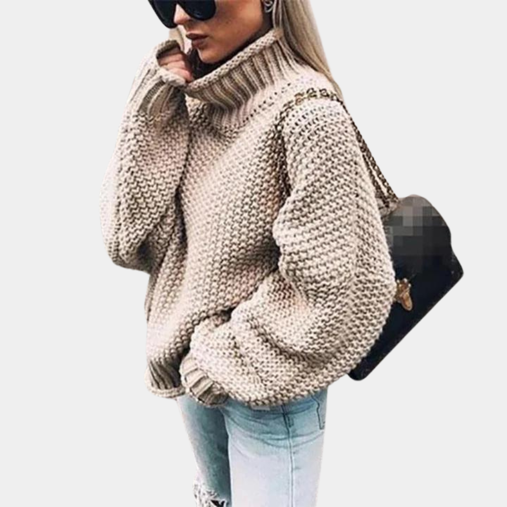 Amber | Elegant Turtleneck Chunky Sweater - Solfae