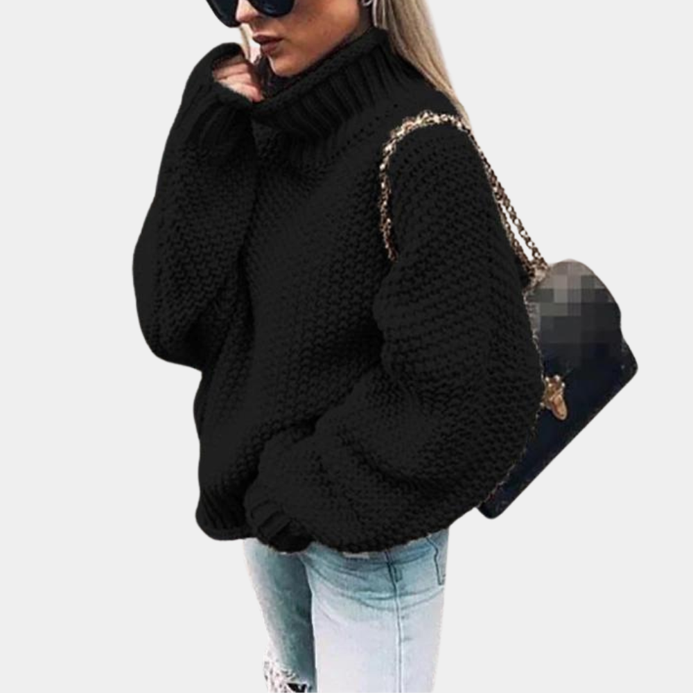 Amber | Elegant Turtleneck Chunky Sweater - Solfae