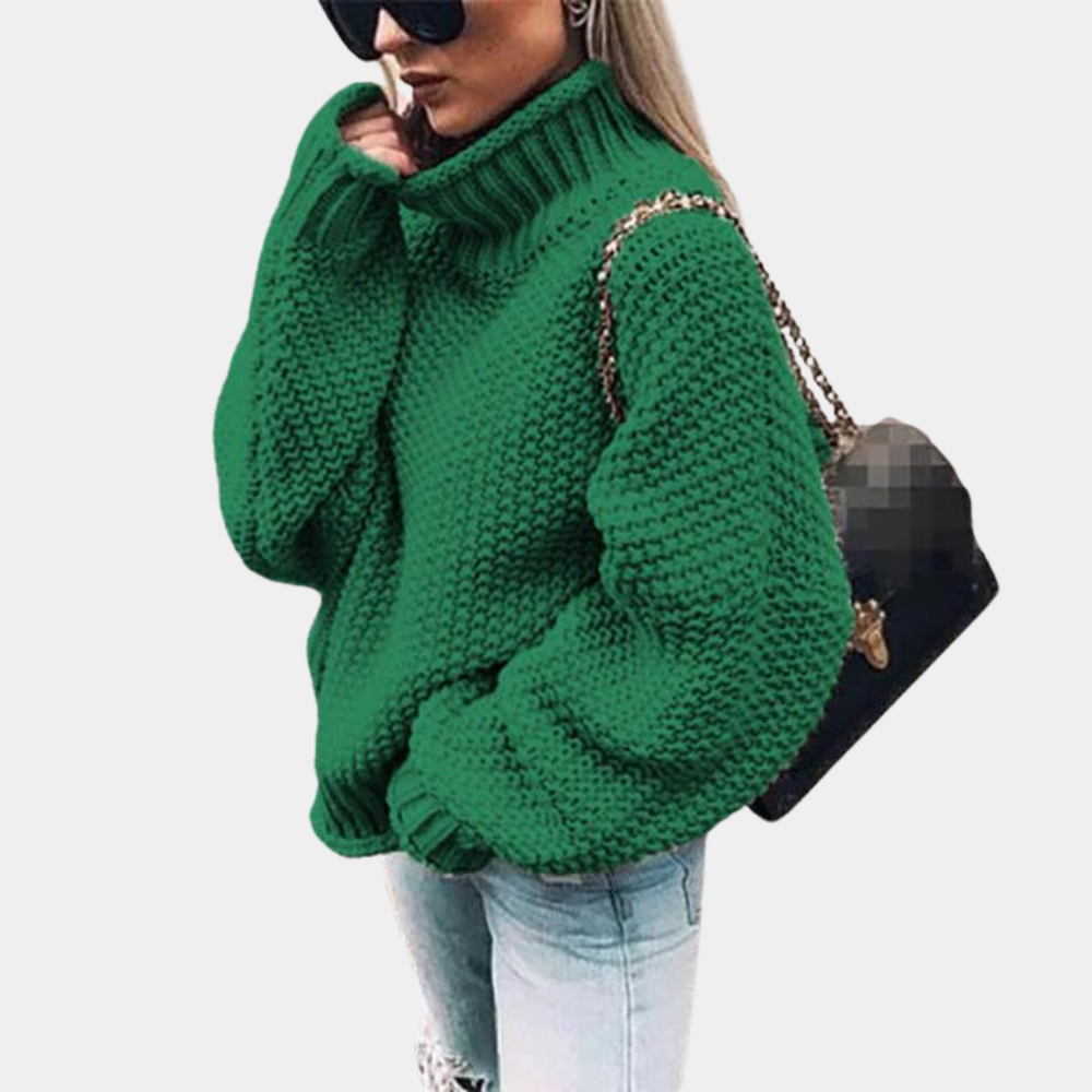 Amber | Elegant Turtleneck Chunky Sweater - Solfae