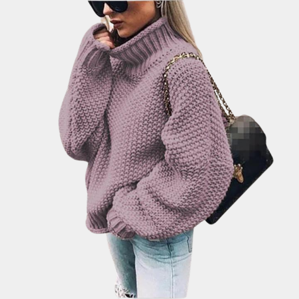 Amber | Elegant Turtleneck Chunky Sweater - Solfae