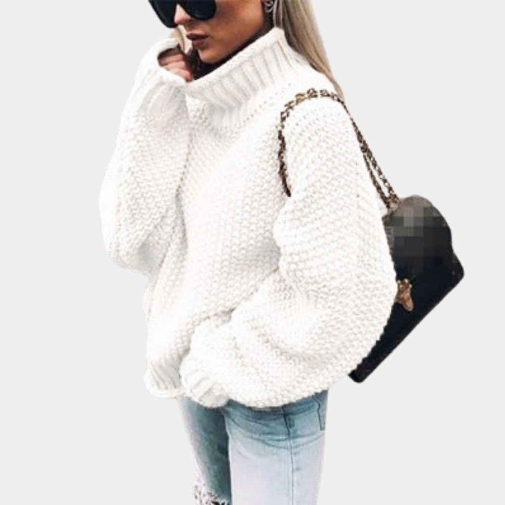 Amber | Elegant Turtleneck Chunky Sweater - Solfae