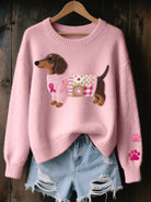 Amber | Stylish Dachshund Patchwork Sweater - Solfae