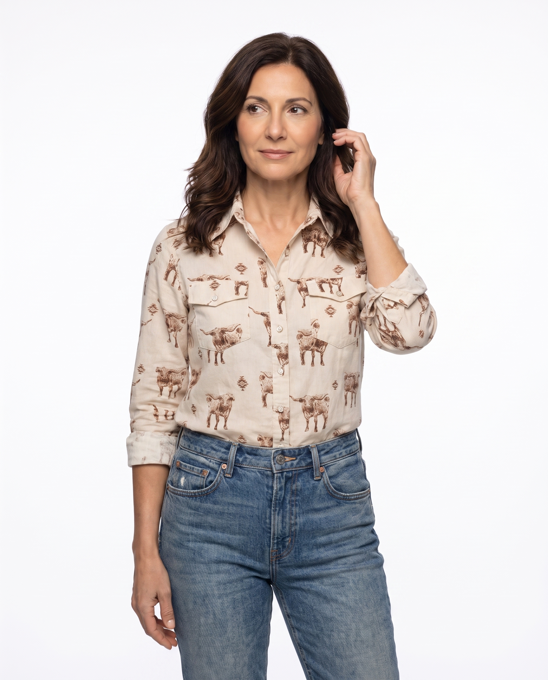 Amber | Stylish Longhorn Blouse - Solfae