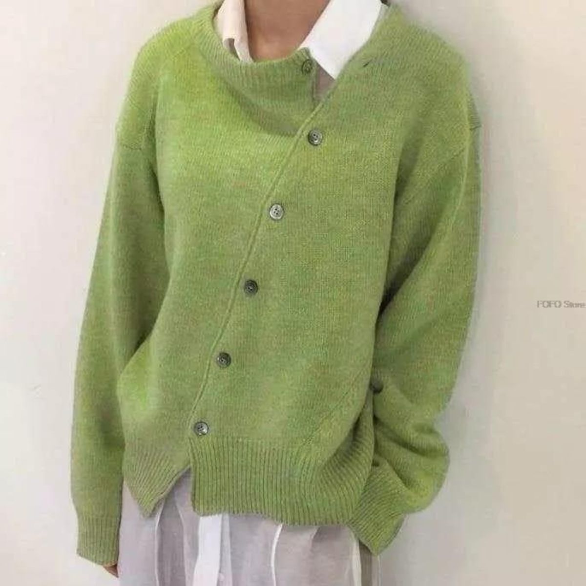 Angela | Elegant Asymmetric Knit Cardigan - Solfae