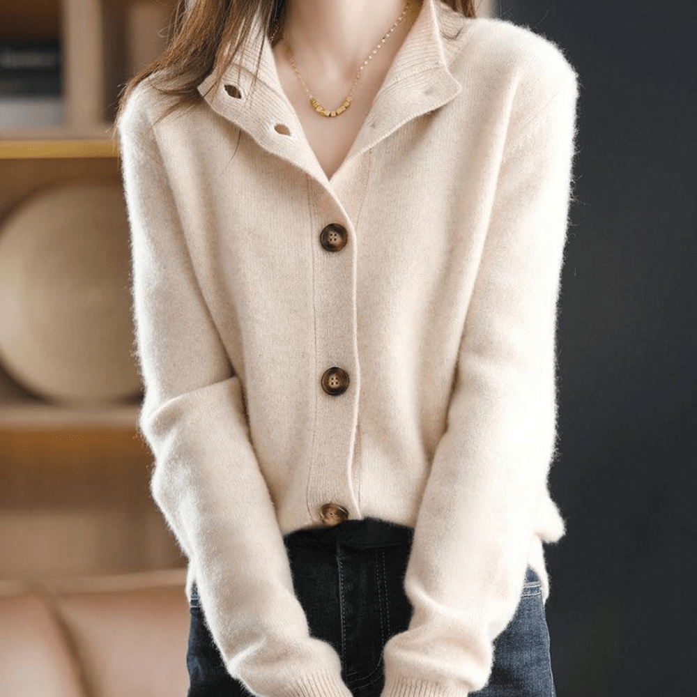 Angela | Elegant Button-Up Knit Cardigan - Solfae