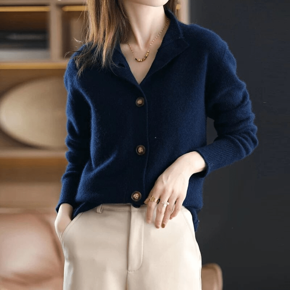 Angela | Elegant Button-Up Knit Cardigan - Solfae