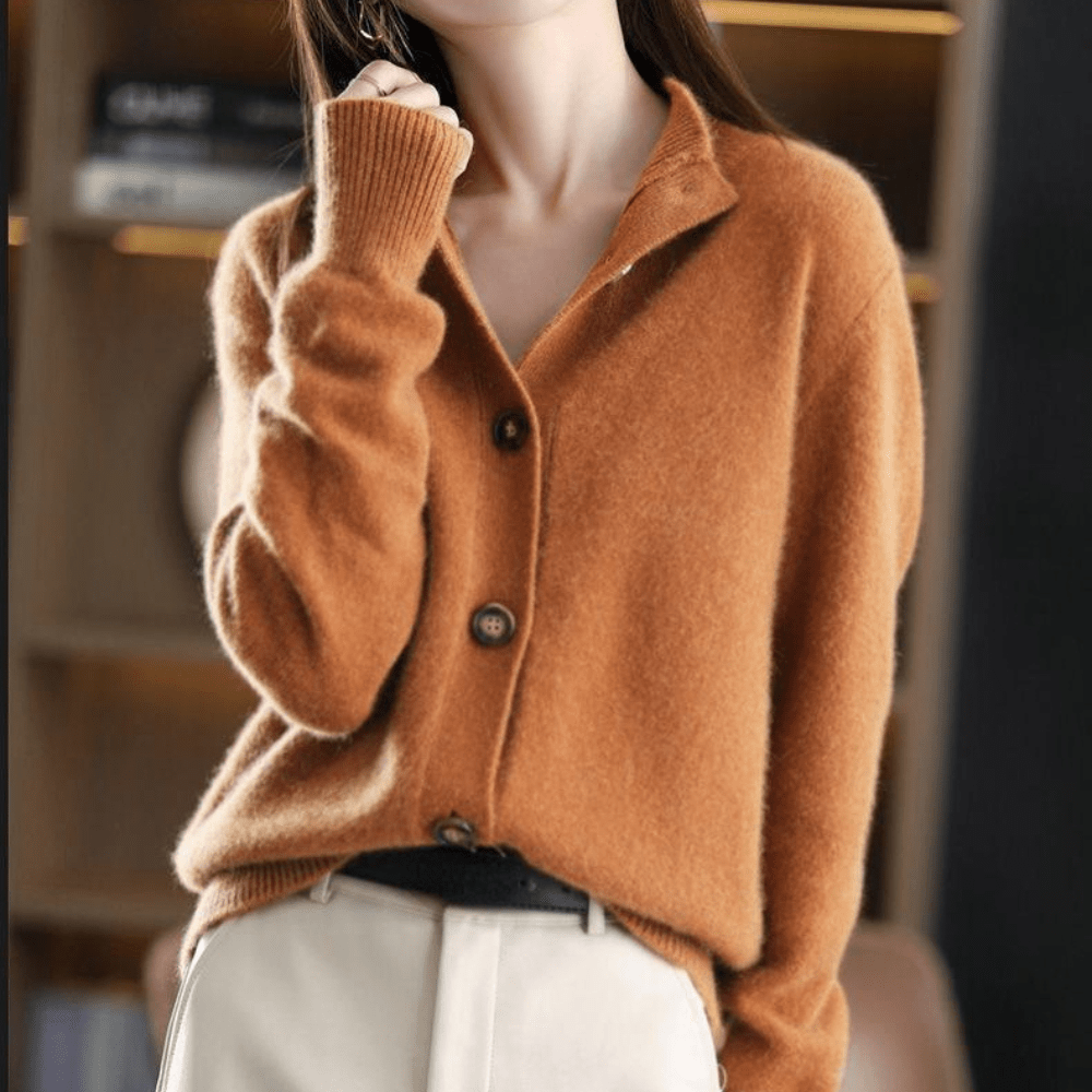 Angela | Elegant Button-Up Knit Cardigan - Solfae