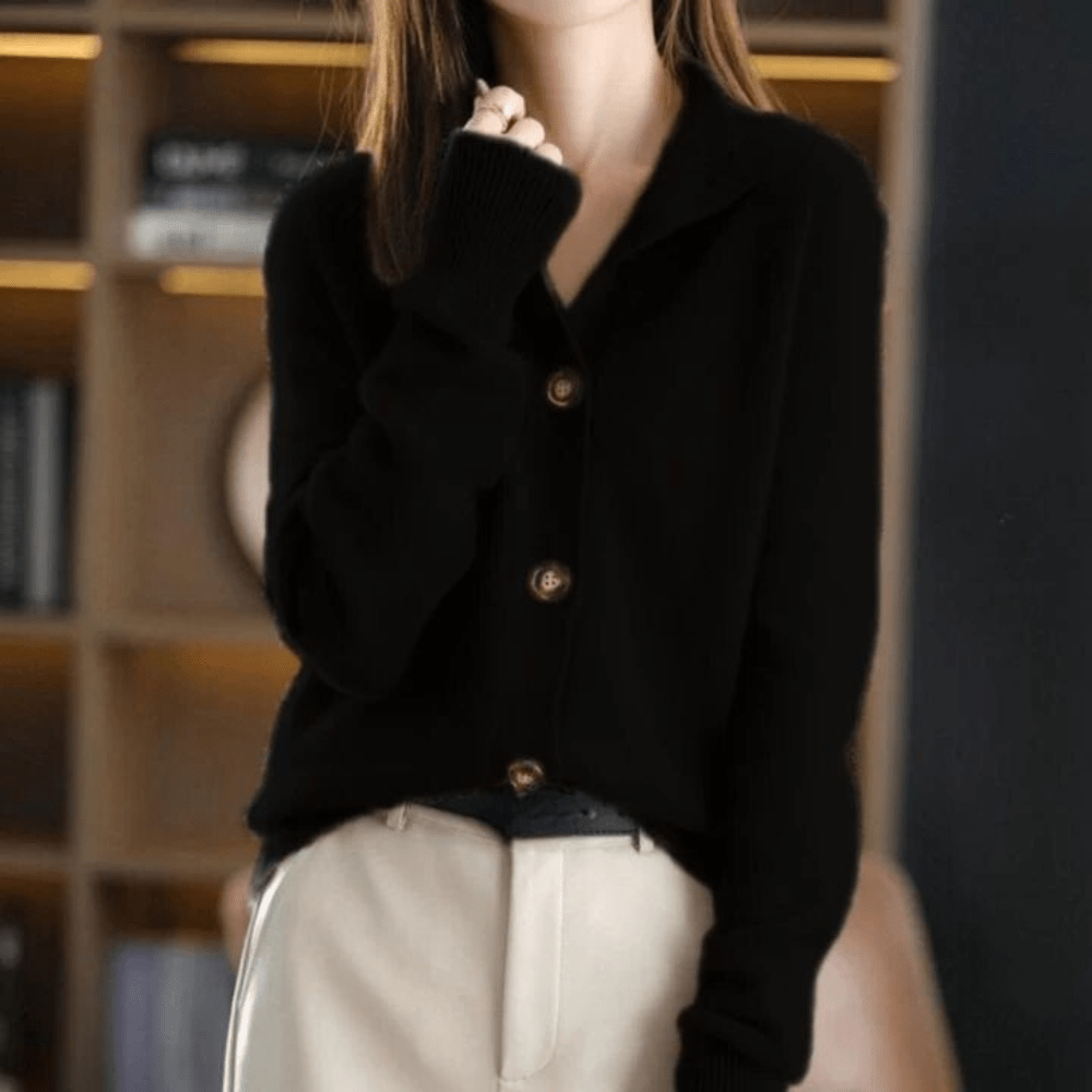 Angela | Elegant Button-Up Knit Cardigan - Solfae
