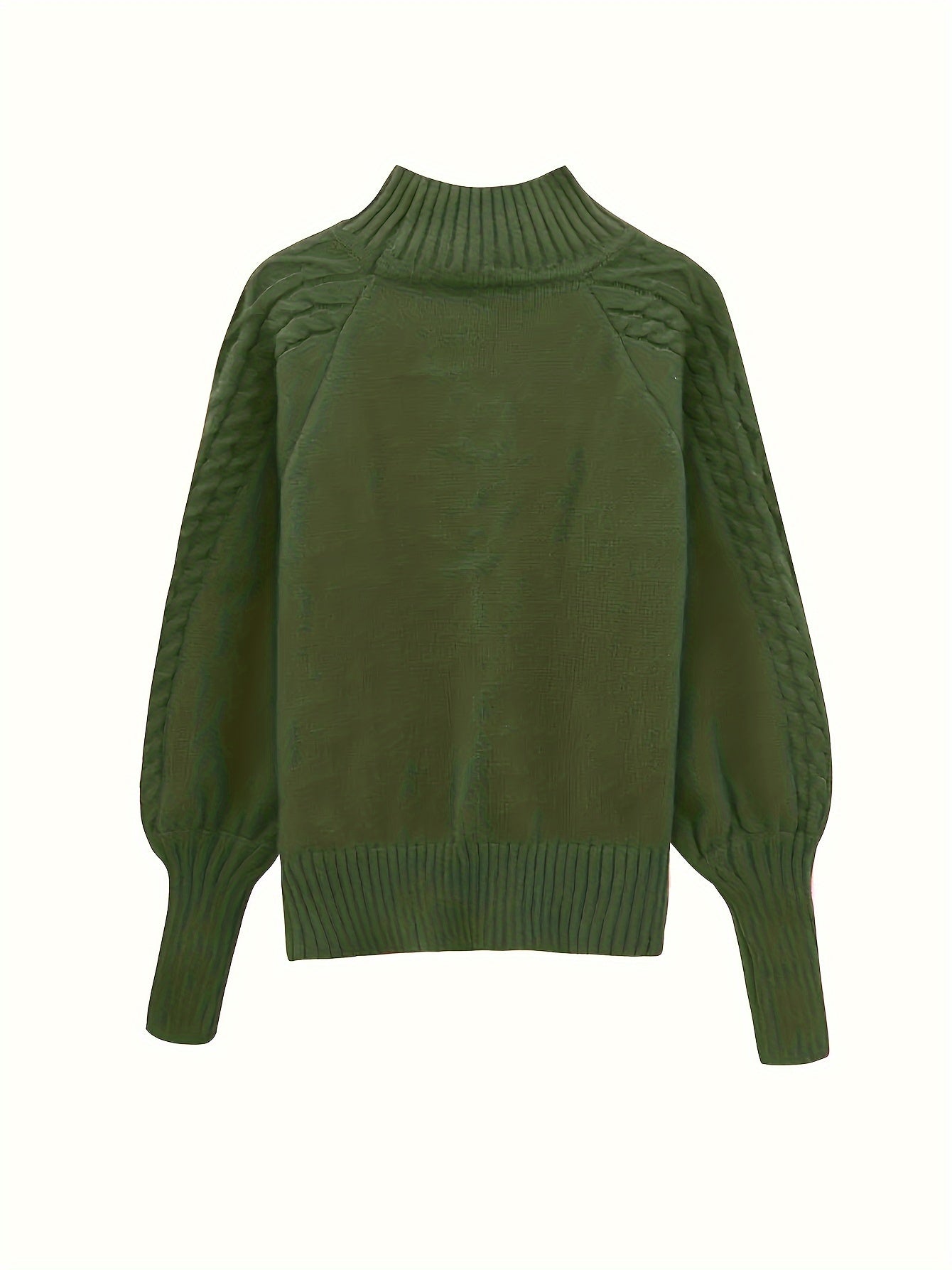 Angela | Elegant Cable-Knit Mock-Neck Sweater - Solfae