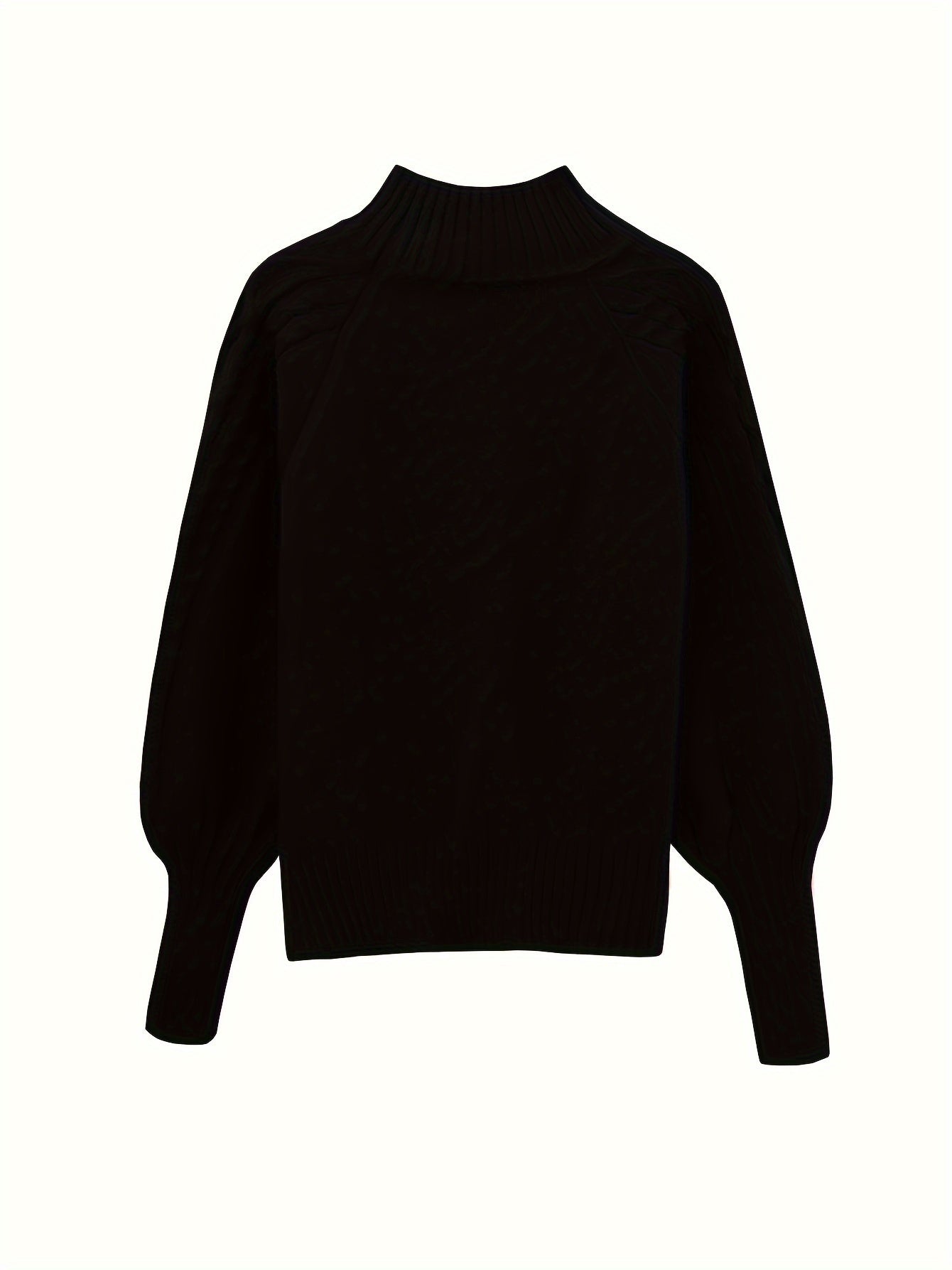 Angela | Elegant Cable-Knit Mock-Neck Sweater - Solfae