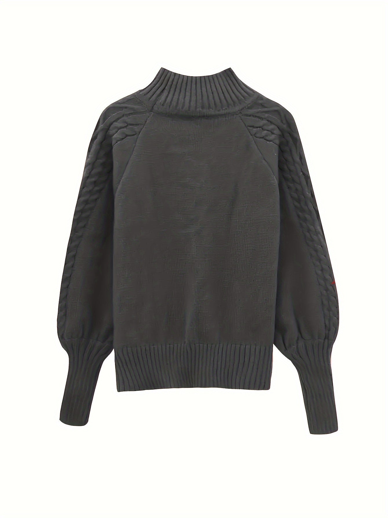 Angela | Elegant Cable-Knit Mock-Neck Sweater - Solfae