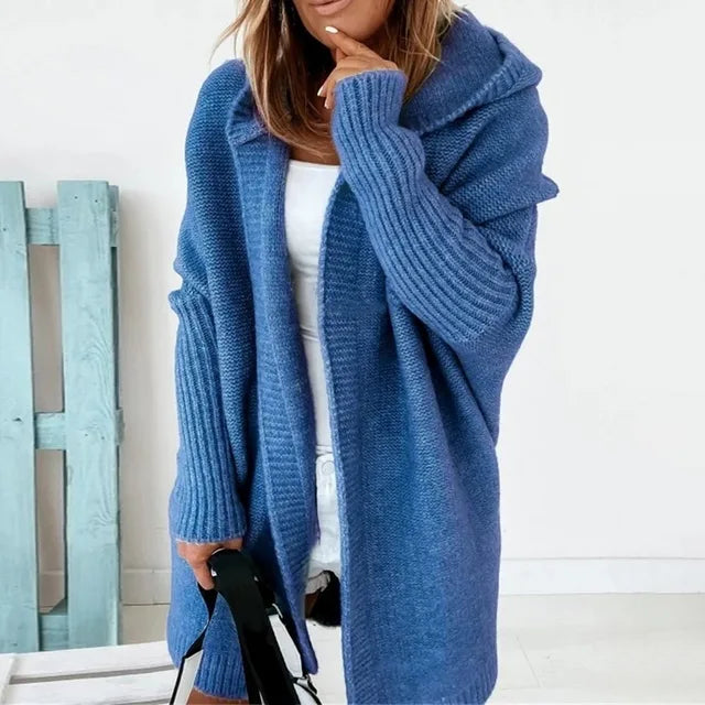 Angela | Elegant Hooded Knit Cardigan - Solfae