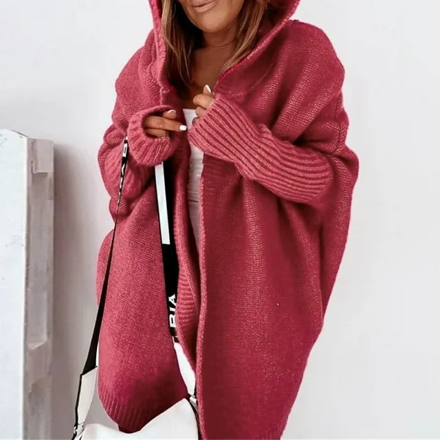 Angela | Elegant Hooded Knit Cardigan - Solfae