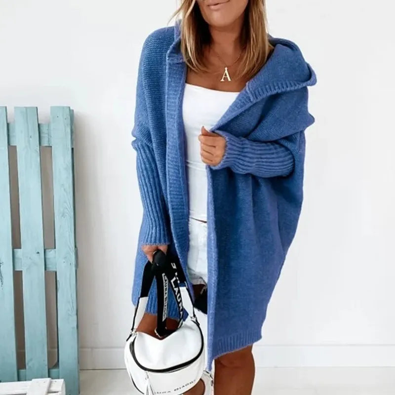Angela | Elegant Hooded Knit Cardigan - Solfae