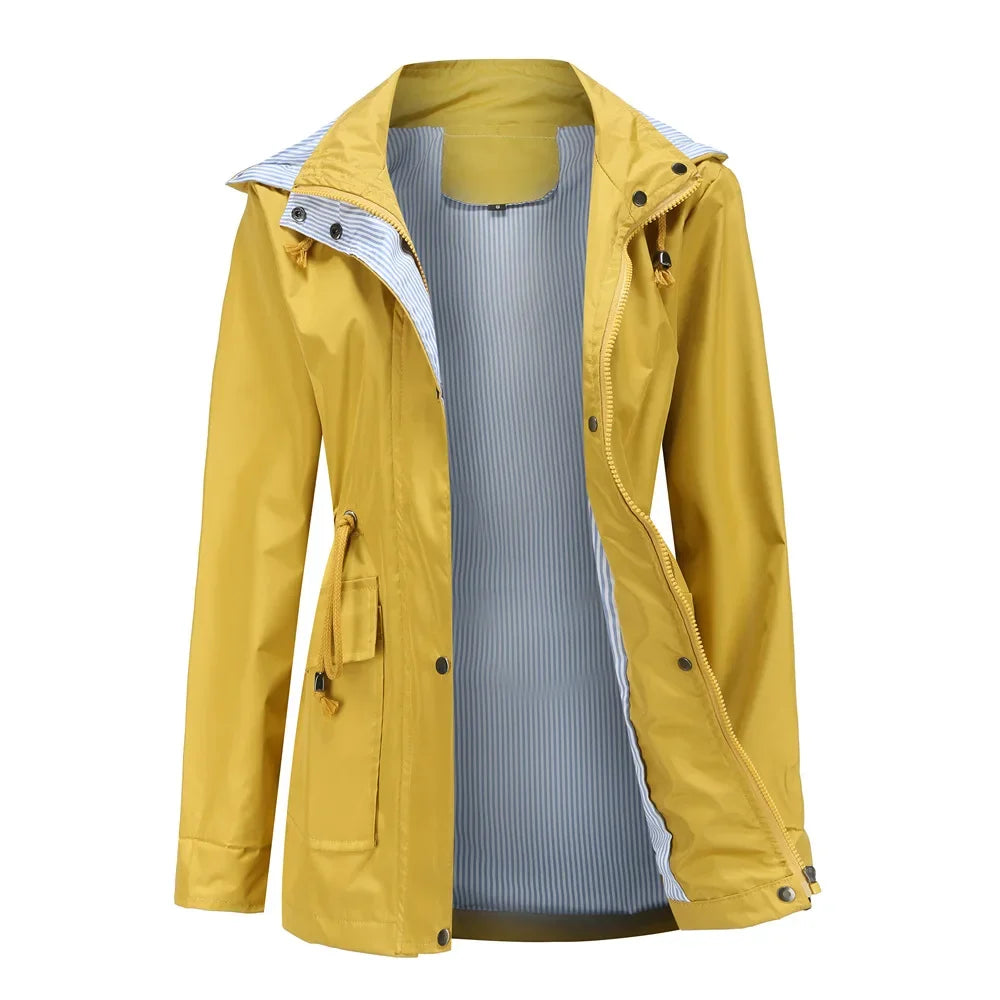 Angela | Elegant Hooded Waterproof Jacket - Solfae