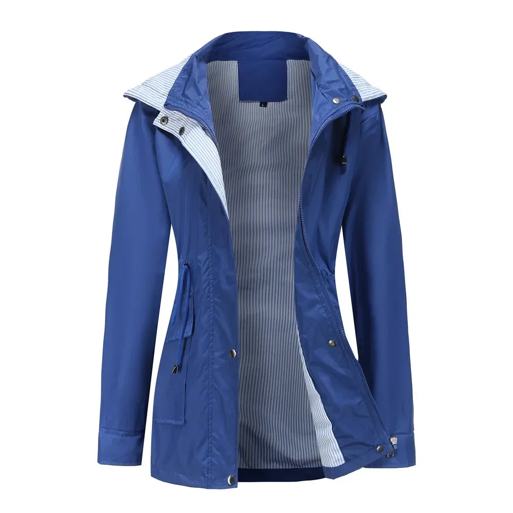 Angela | Elegant Hooded Waterproof Jacket - Solfae