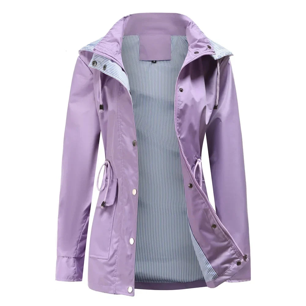 Angela | Elegant Hooded Waterproof Jacket - Solfae