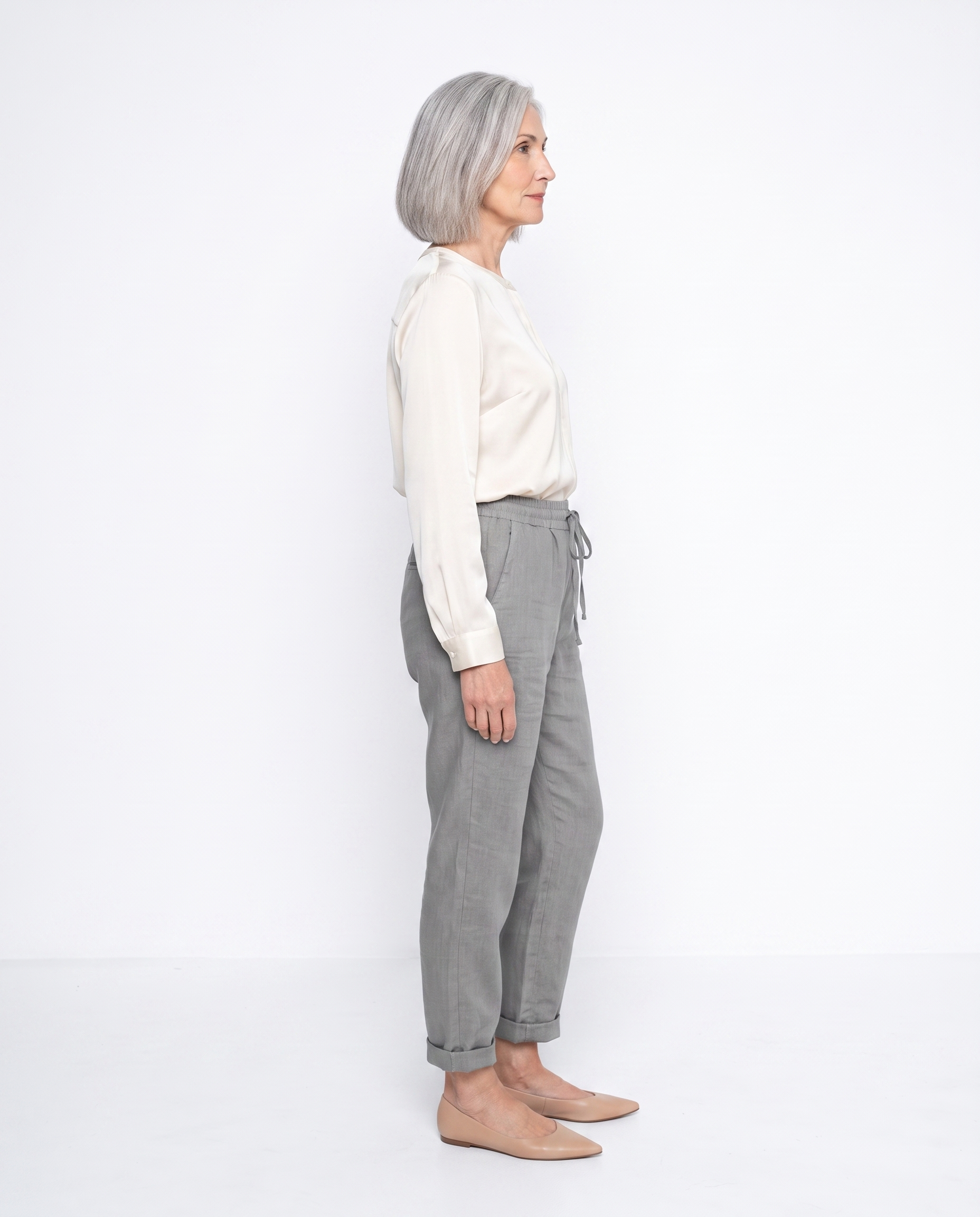 Angela | Elegant Linen Drawstring Pants - Solfae