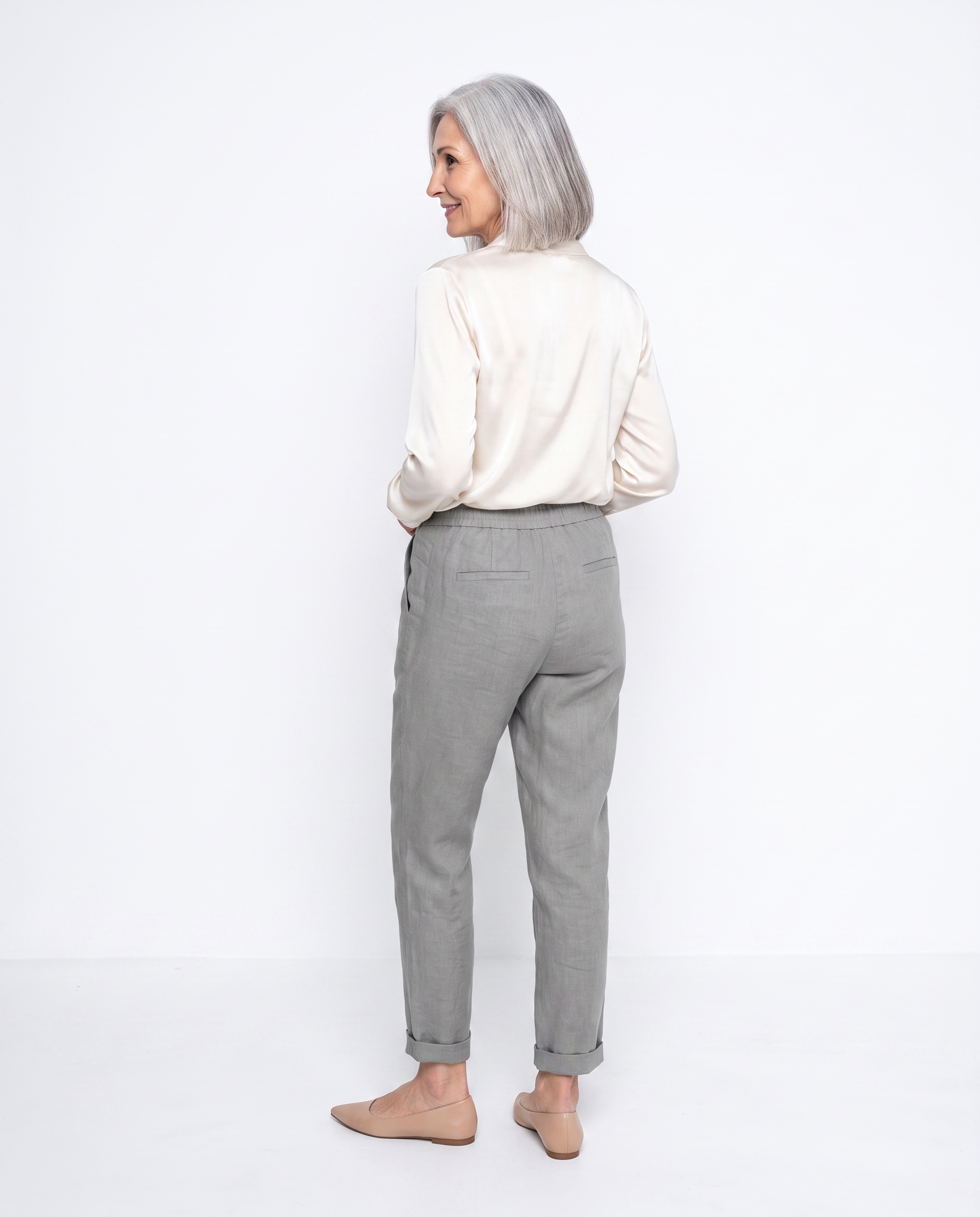 Angela | Elegant Linen Drawstring Pants - Solfae