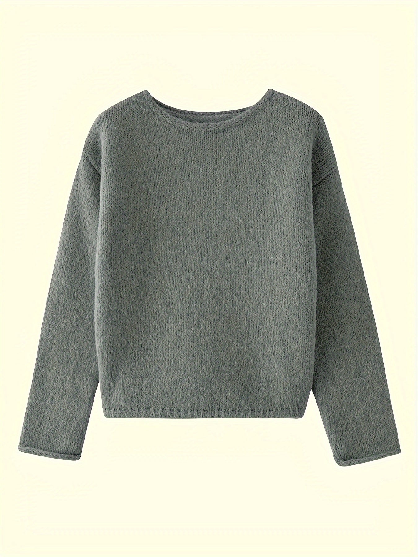 Angela | Elegant Neck Knit Sweater - Solfae