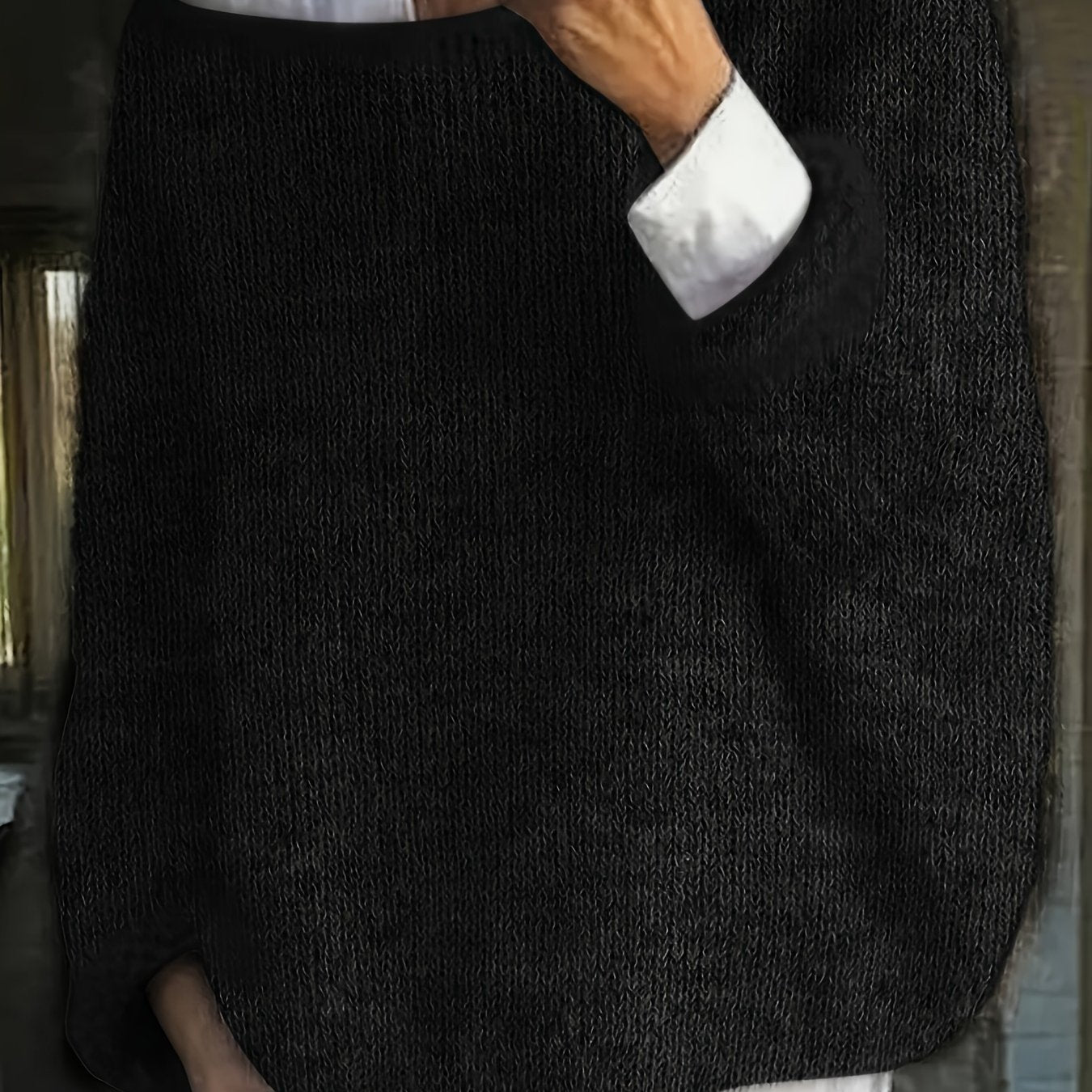 Angela | Elegant Neck Knit Sweater - Solfae