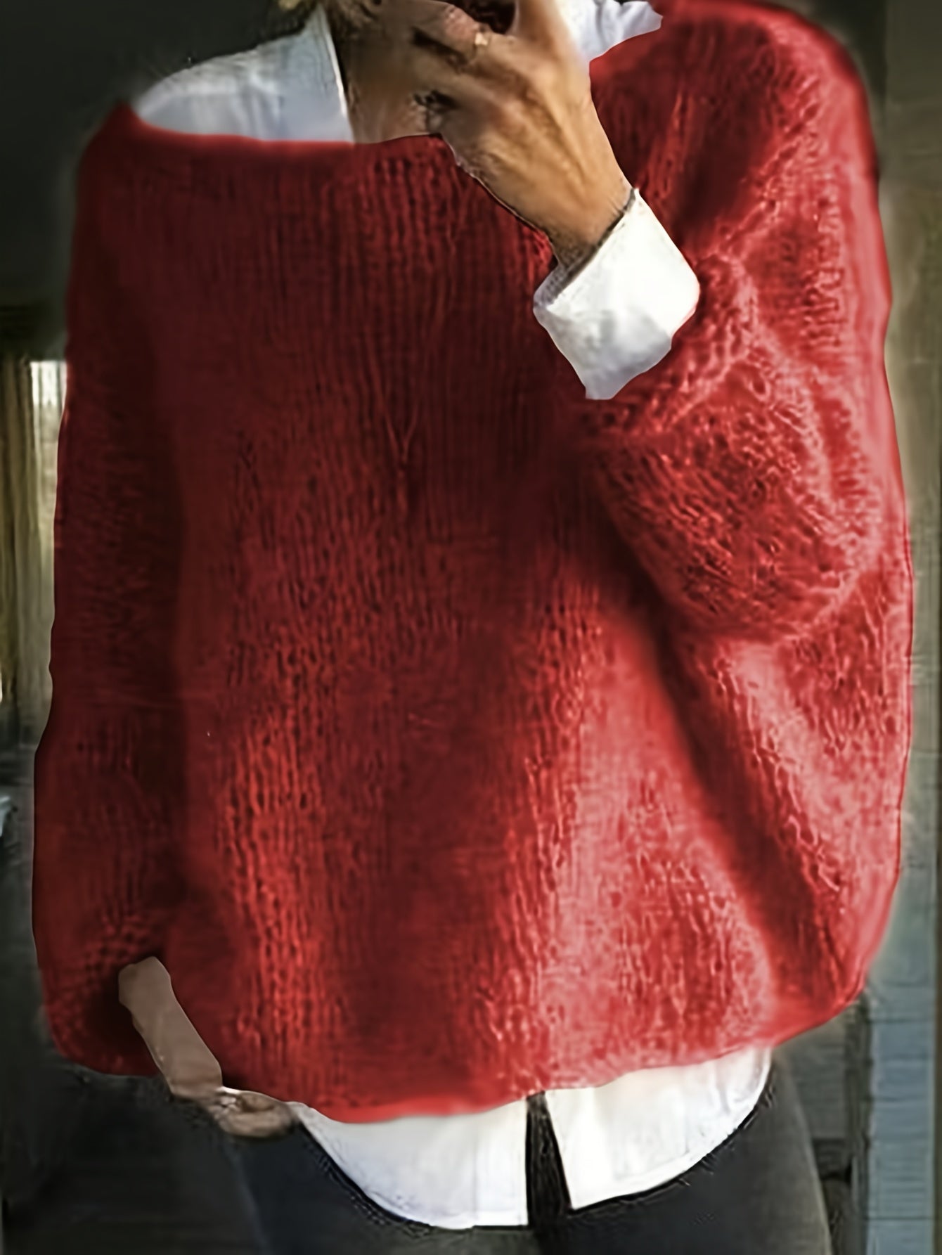 Angela | Elegant Neck Knit Sweater - Solfae