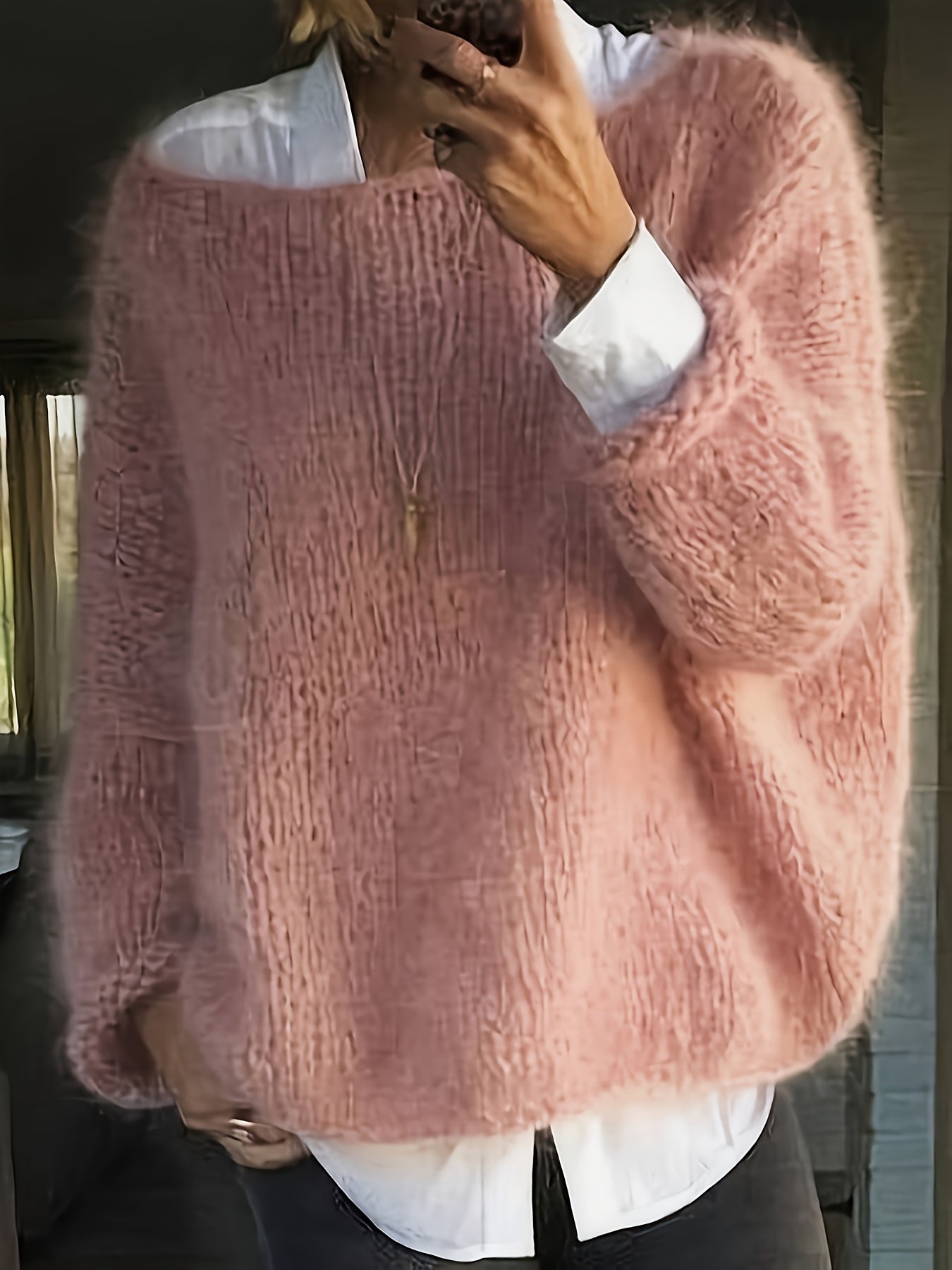 Angela | Elegant Neck Knit Sweater - Solfae