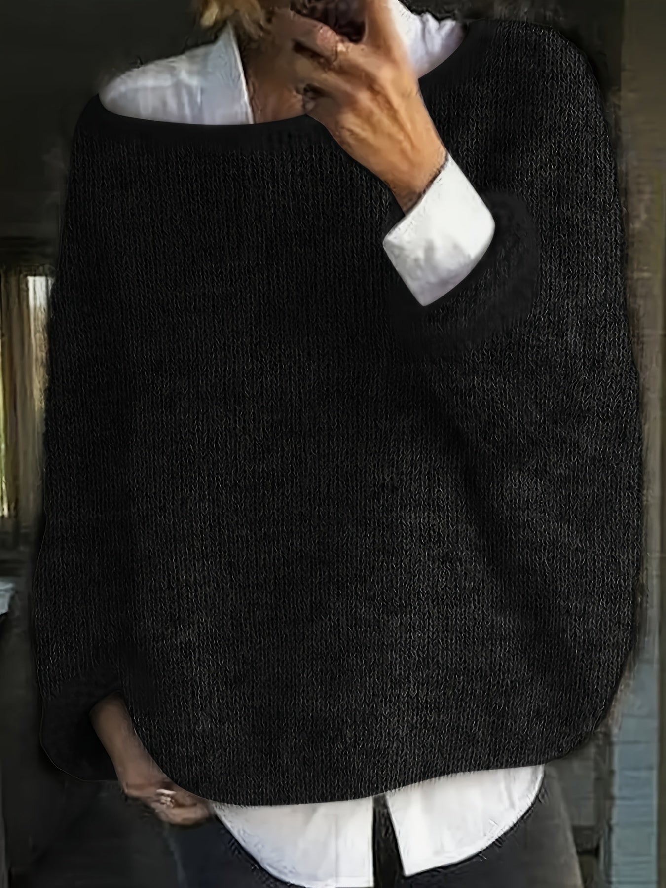 Angela | Elegant Neck Knit Sweater - Solfae
