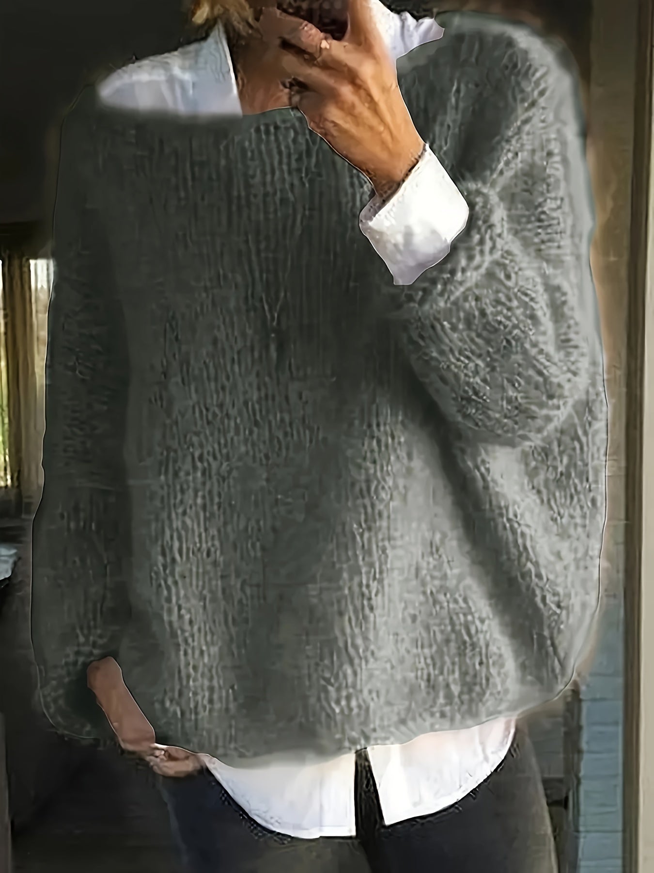 Angela | Elegant Neck Knit Sweater - Solfae