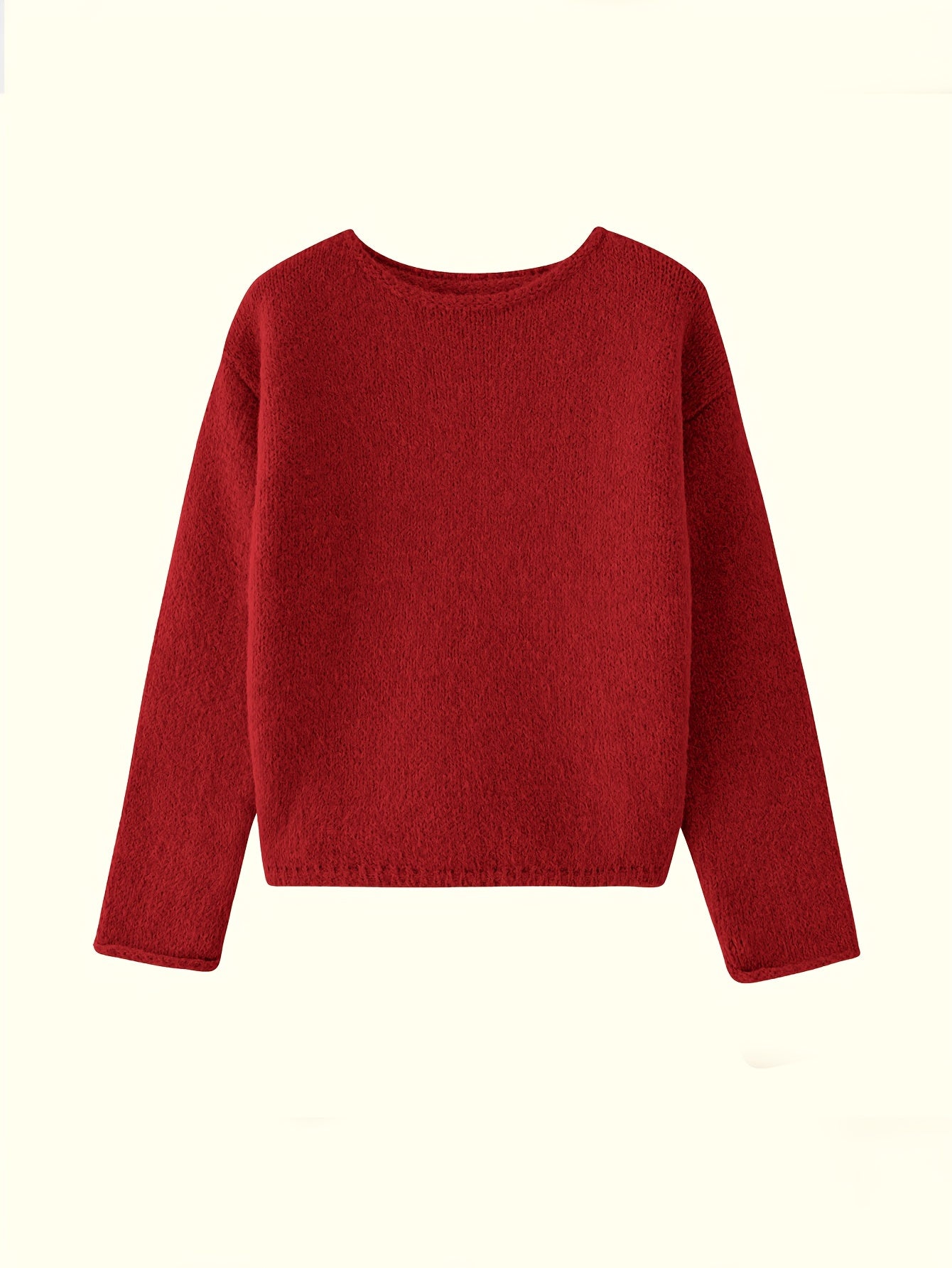Angela | Elegant Neck Knit Sweater - Solfae