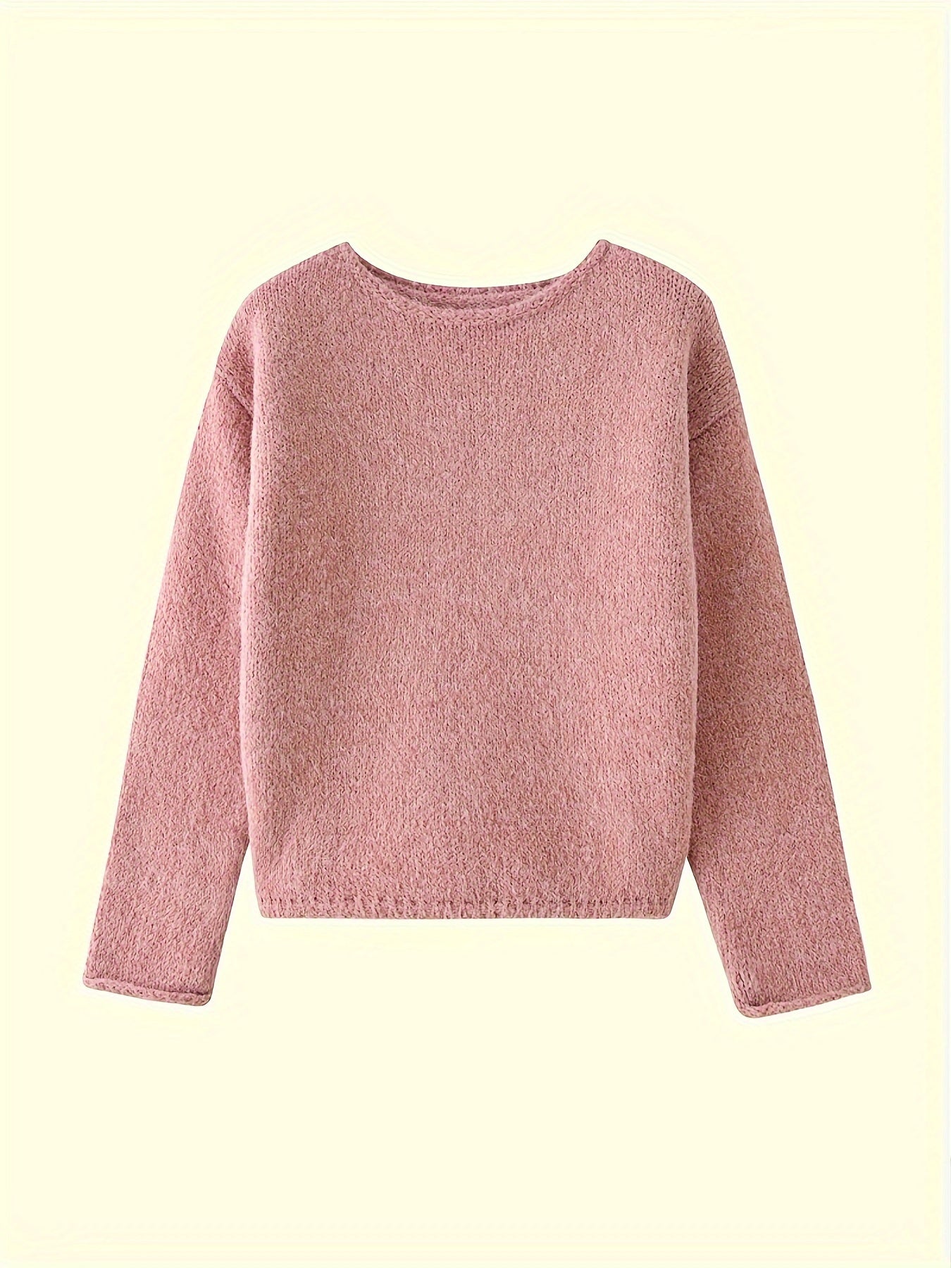 Angela | Elegant Neck Knit Sweater - Solfae