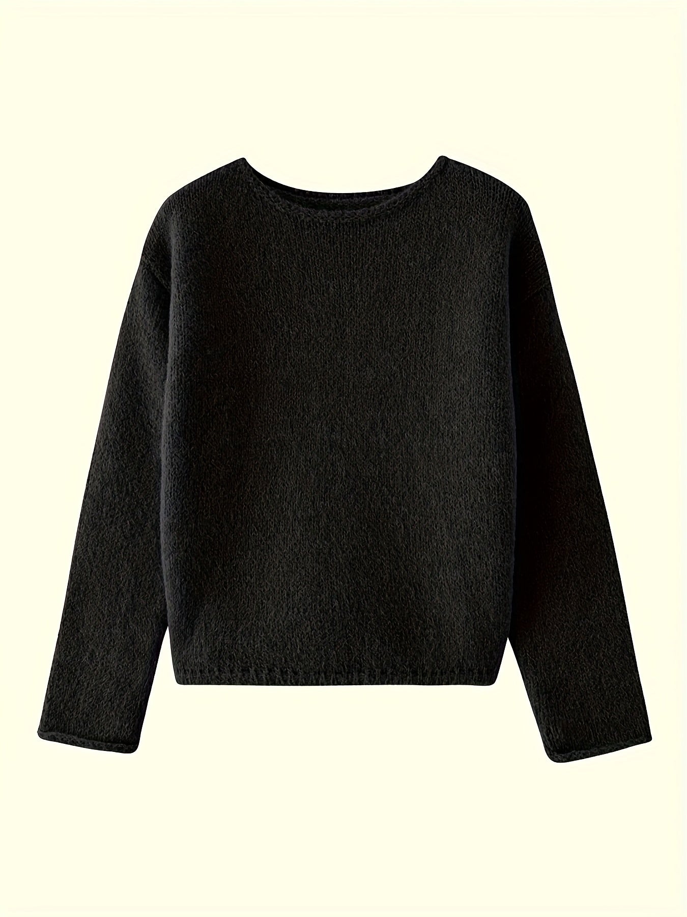 Angela | Elegant Neck Knit Sweater - Solfae
