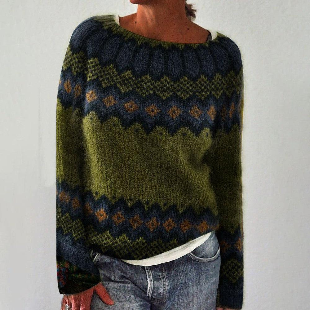 Angela | Stylish Isle Knit Sweater - Solfae
