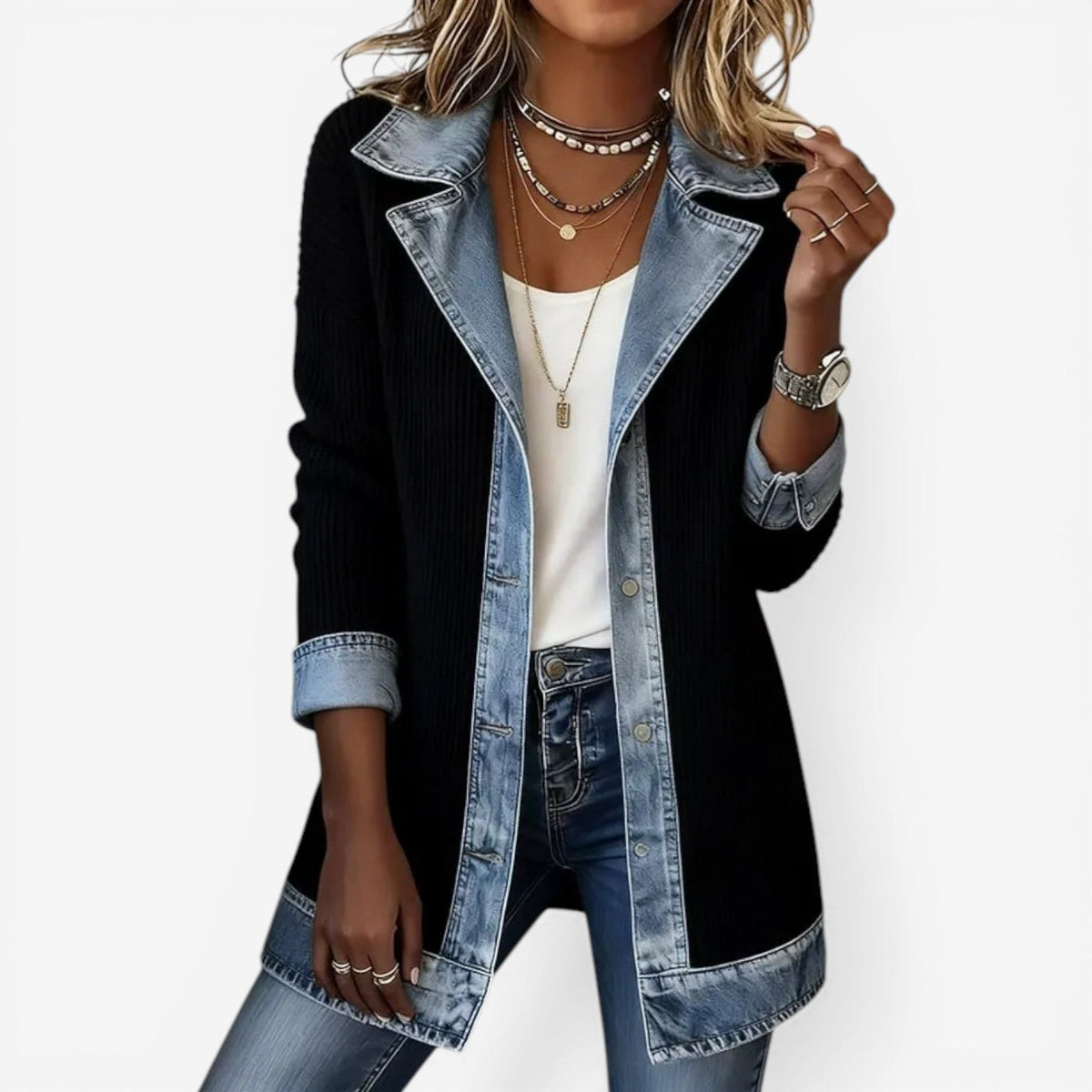 Bethany | Elegant Ribbed Knit Jacket - Solfae