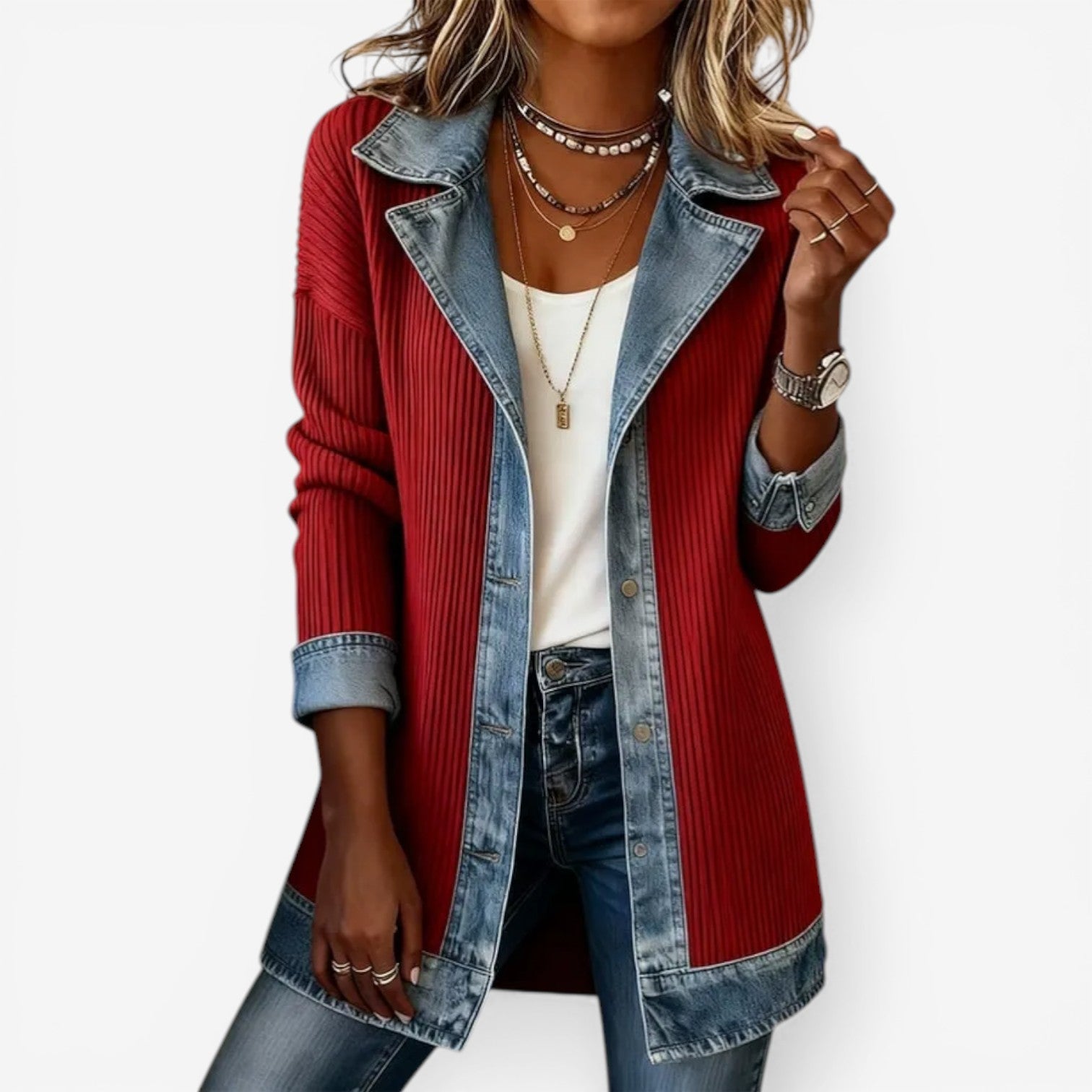 Bethany | Elegant Ribbed Knit Jacket - Solfae