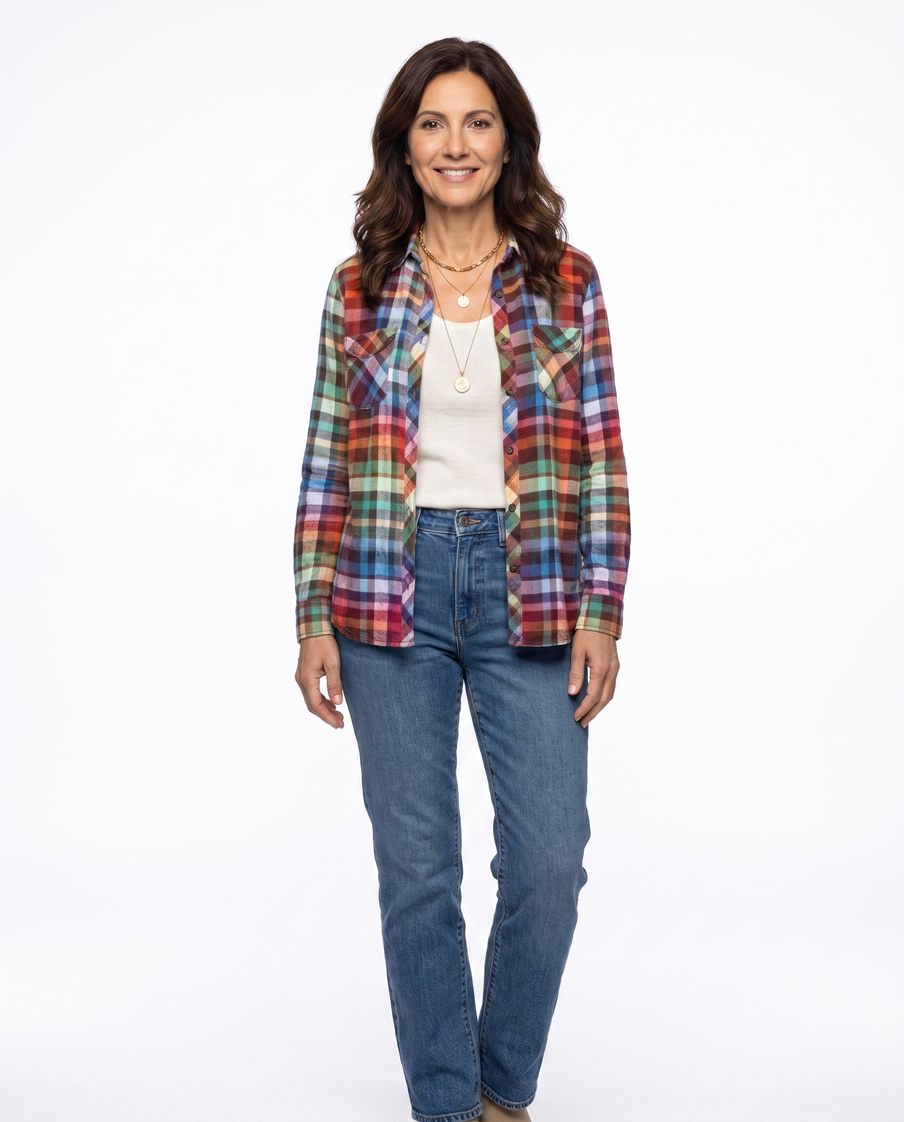 Brittany | Elegant Plaid Flannel Blouse - Solfae
