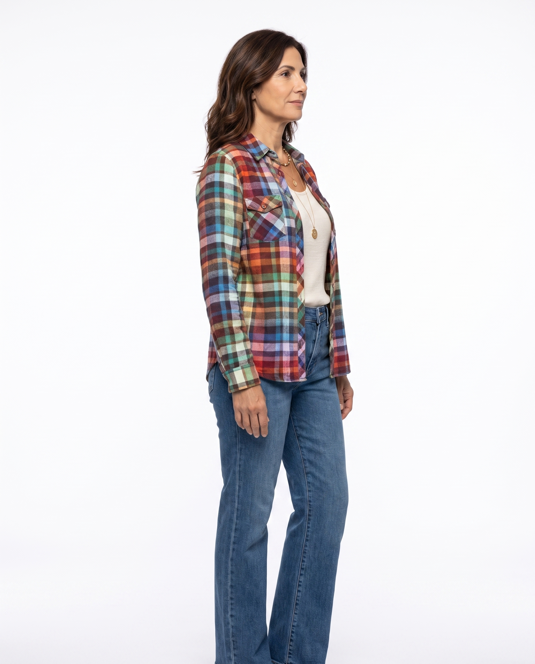 Brittany | Elegant Plaid Flannel Blouse - Solfae