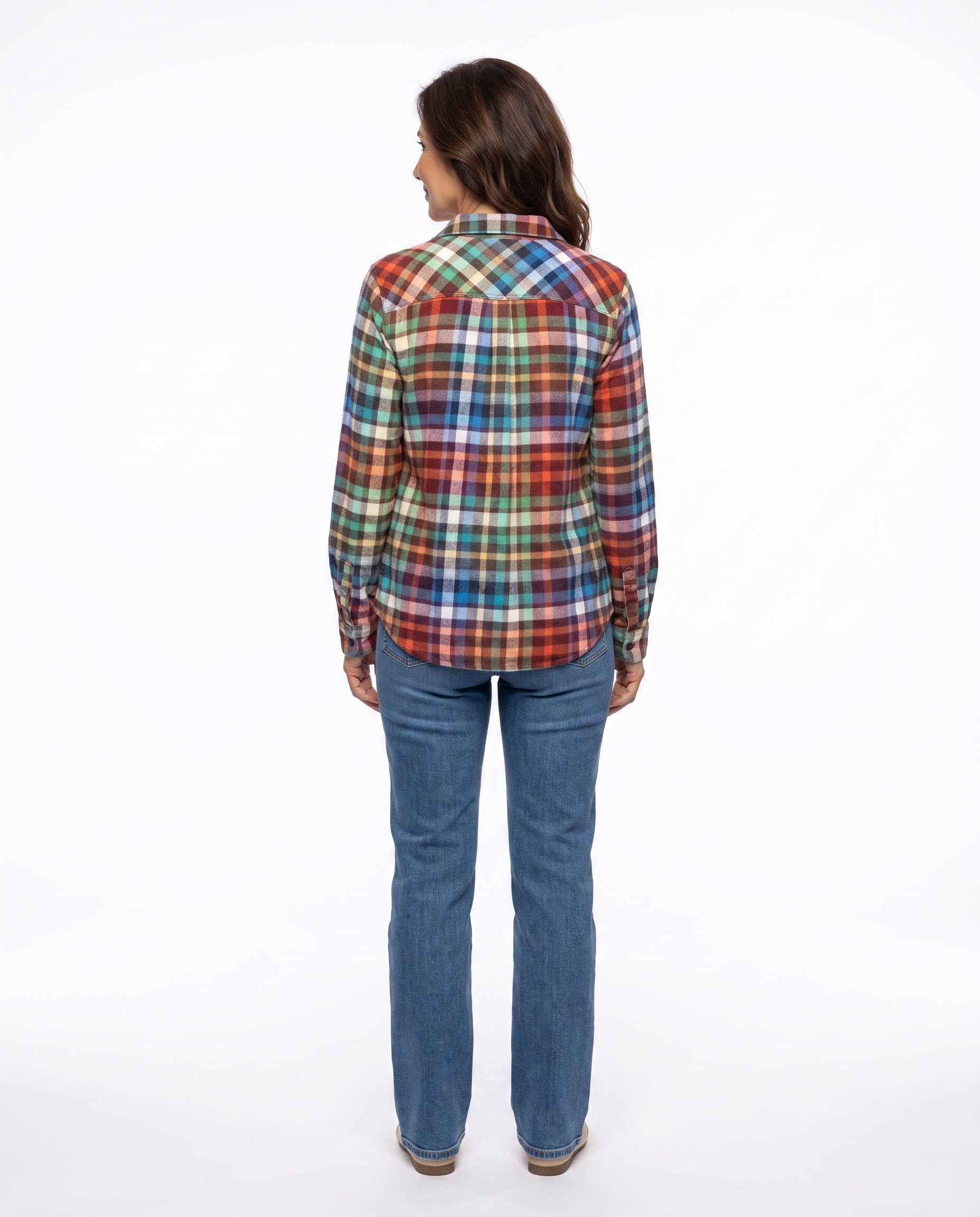 Brittany | Elegant Plaid Flannel Blouse - Solfae