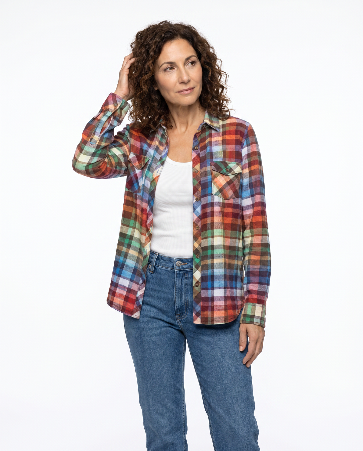 Brittany | Elegant Plaid Flannel Blouse - Solfae