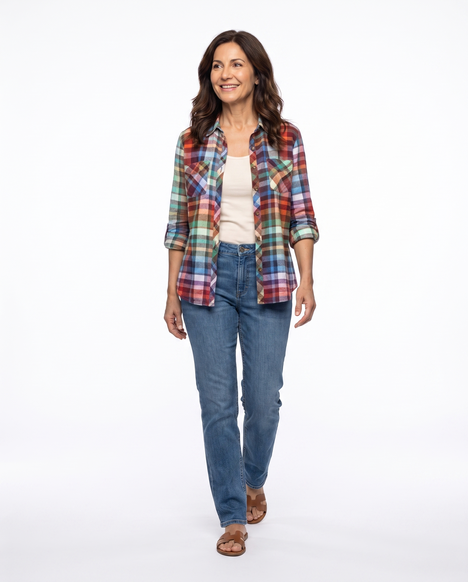 Brittany | Elegant Plaid Flannel Blouse - Solfae