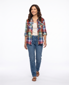 Brittany | Elegant Plaid Flannel Blouse - Solfae