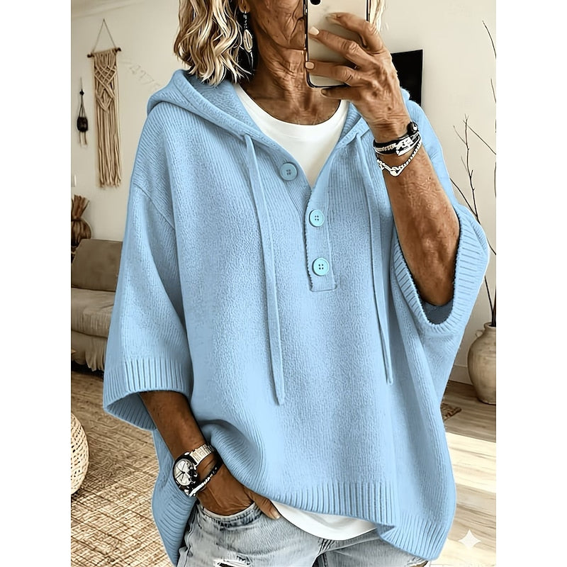 Brooklyn | Elegant Hooded Knit Sweater - Solfae
