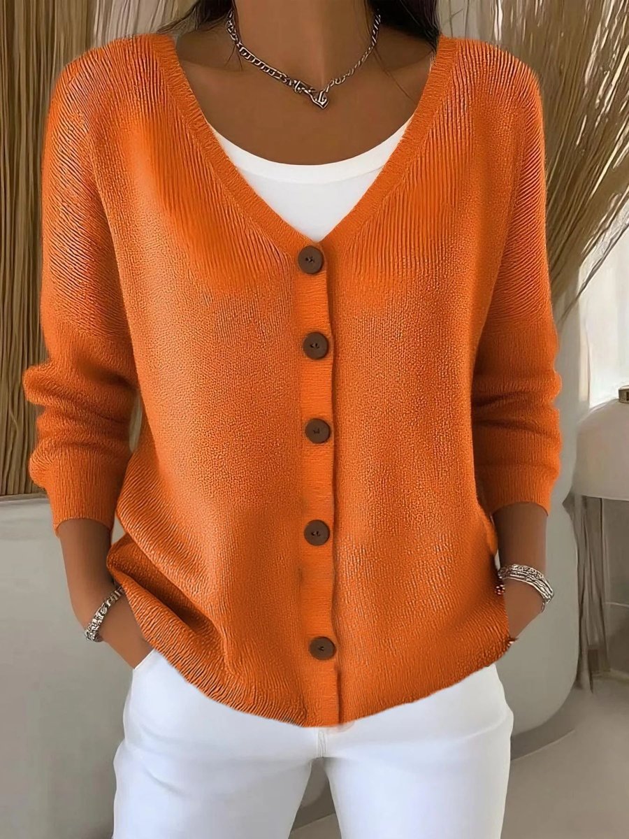 Camila | Elegant Button-Front Knit Cardigan - Solfae